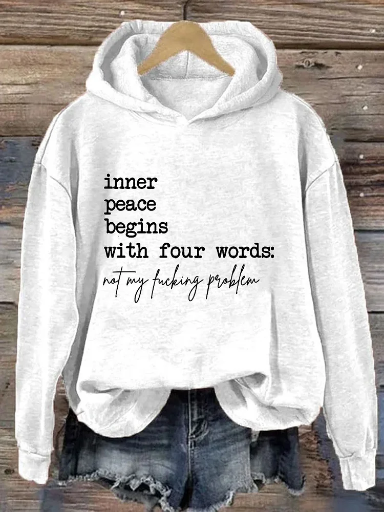 Women's Text Letters Spring/Fall Cotton Long Sleeve Casual Daily Hoodie