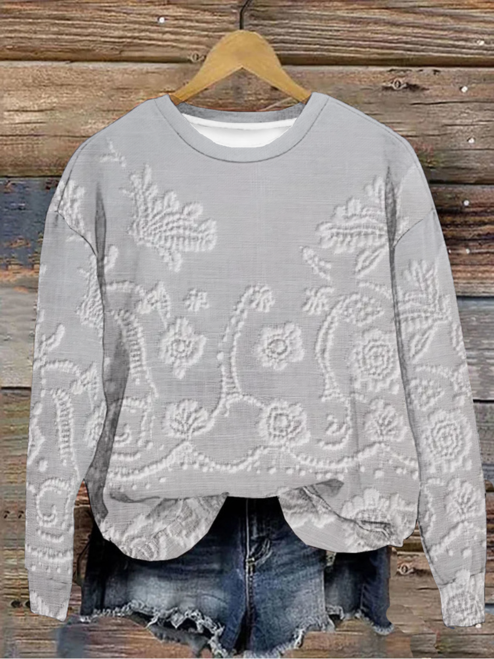 Women's Crew Neck Floral Casual Spring/Fall Long Sleeve Sweatshirt