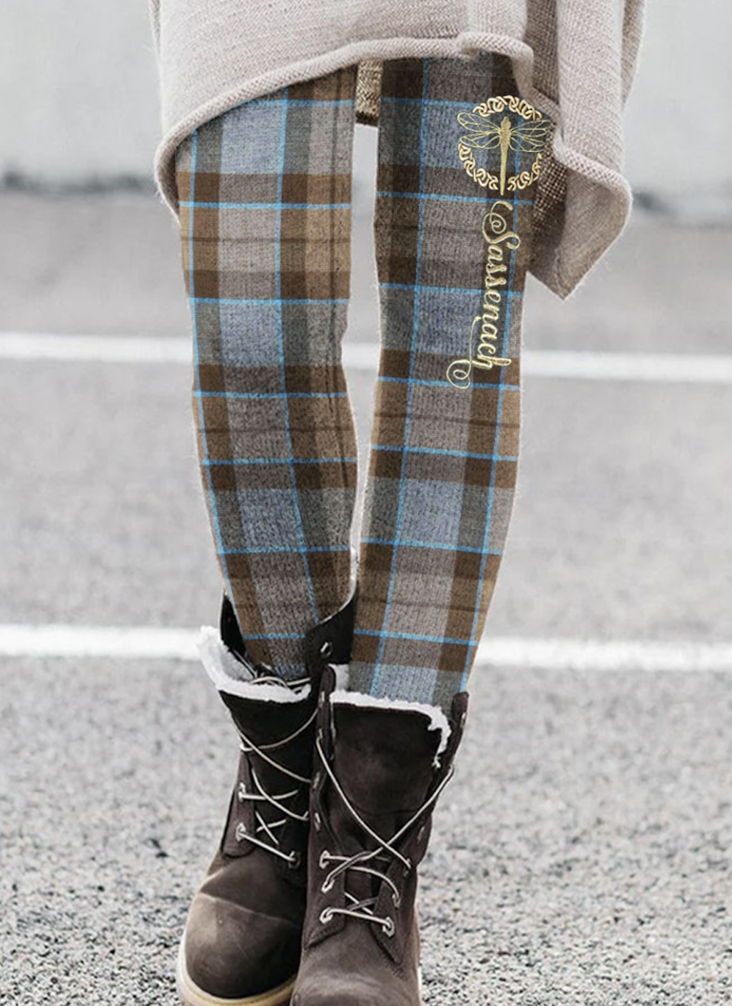 Women's Vintage Plaid Cotton All Season Long Leggings