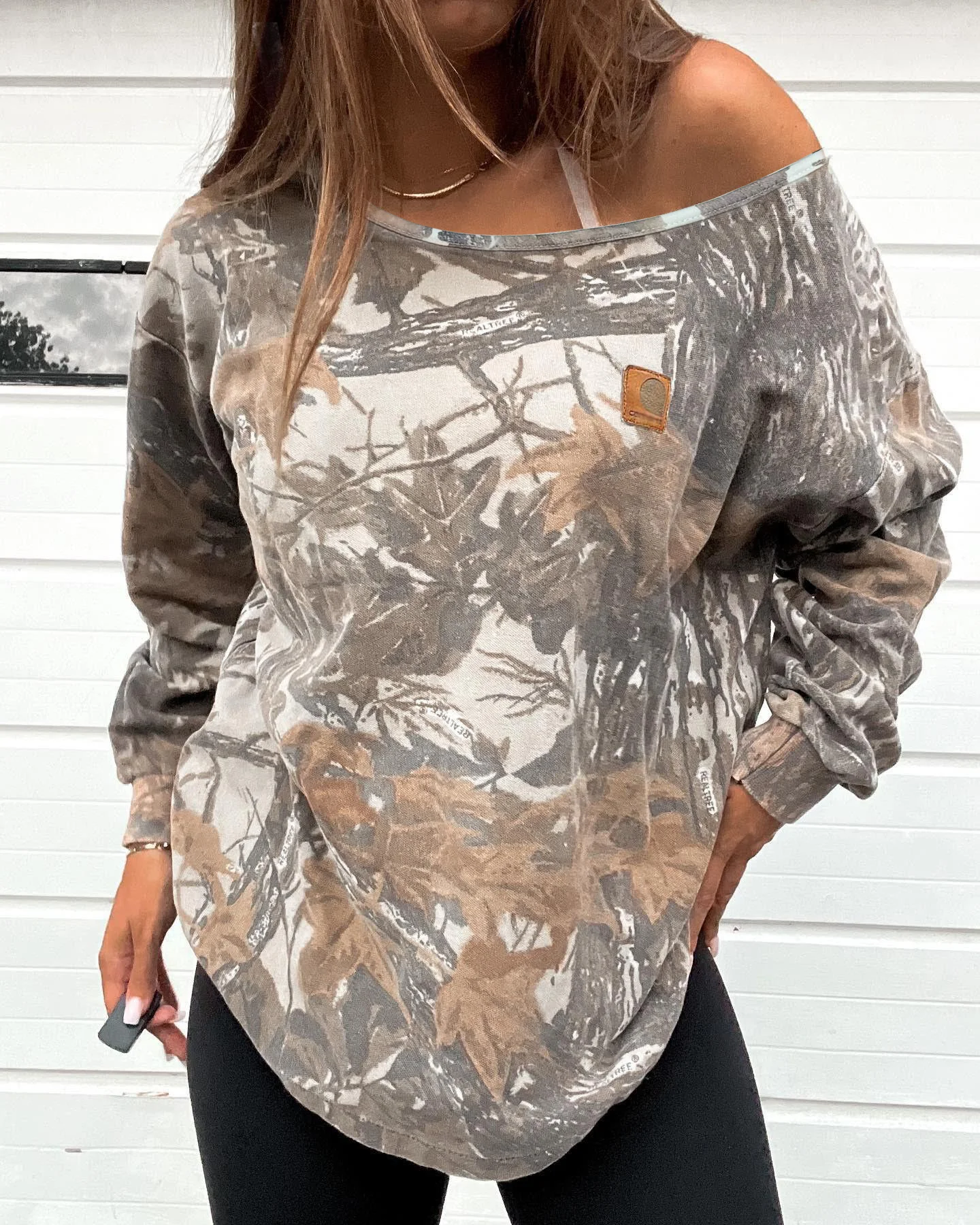 Women's Asymmetrical Abstract Casual Spring/Fall Long Sleeve Sweatshirt