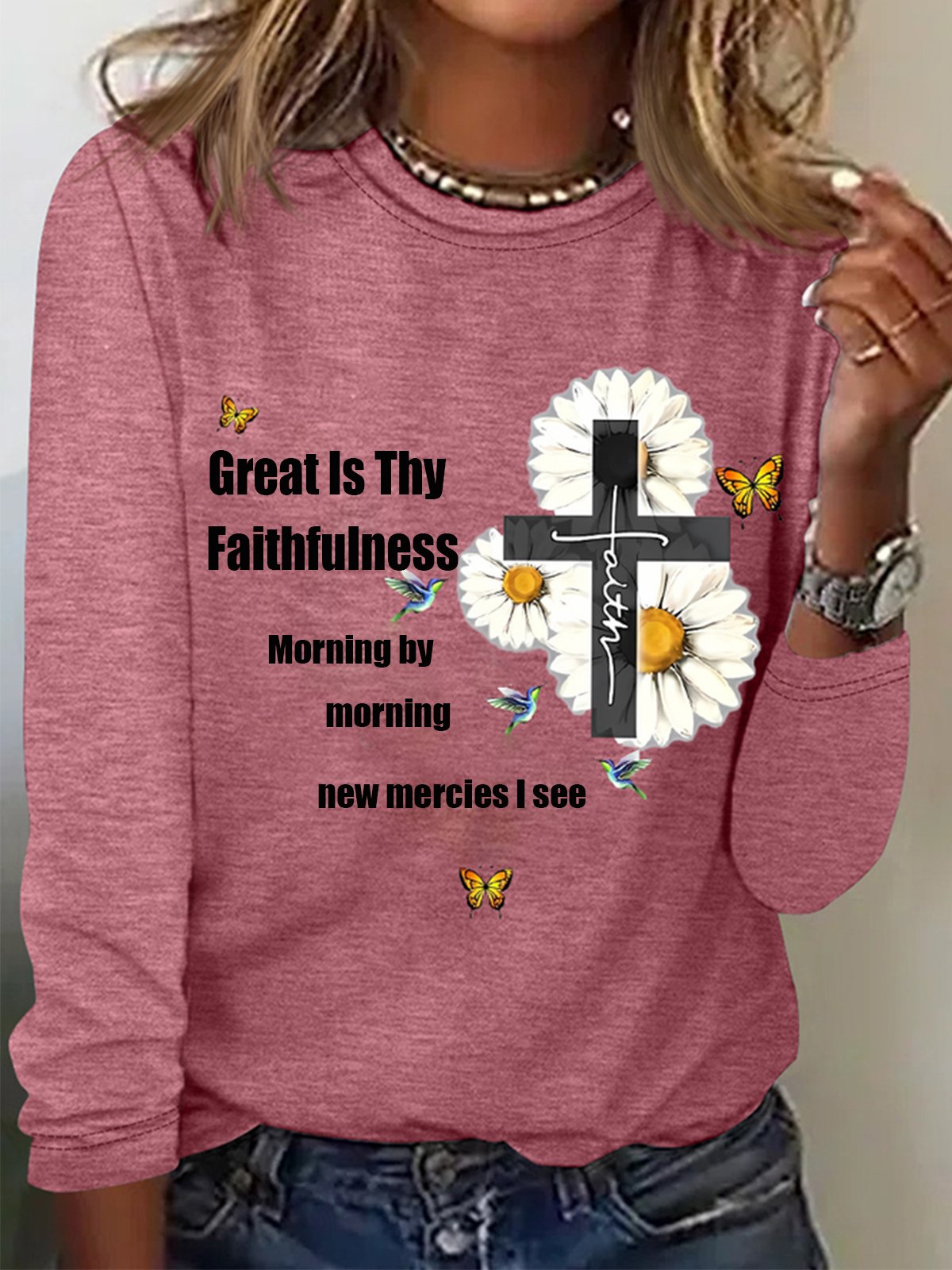 Women's Long Sleeve Tee T-shirt Spring/Fall Text Letters Jersey Crew Neck Daily Going Out Casual Top