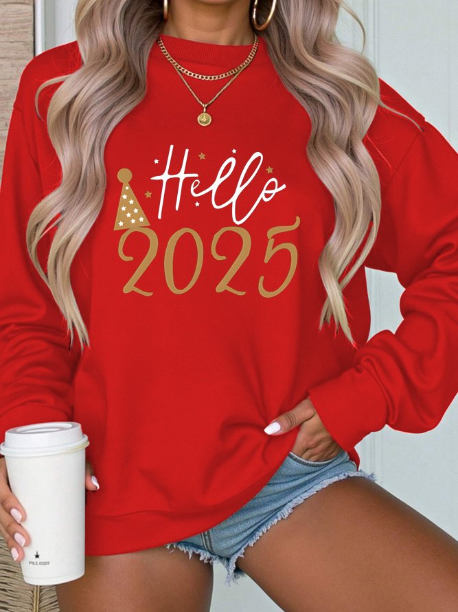 Women's Crew Neck Text Letters Casual Spring/Fall Long Sleeve Sweatshirt