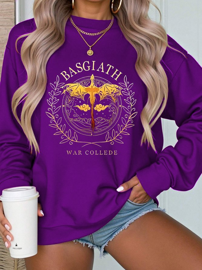 Women's Crew Neck Text Letters Casual Spring/Fall Long Sleeve Sweatshirt