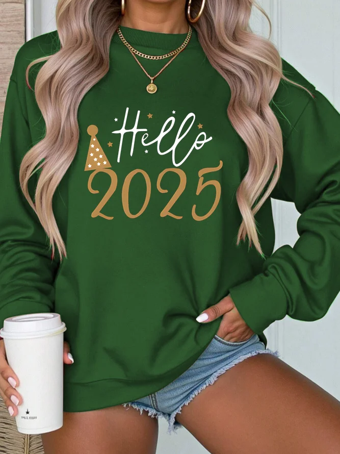 Women's Crew Neck Text Letters Casual Spring/Fall Long Sleeve Sweatshirt