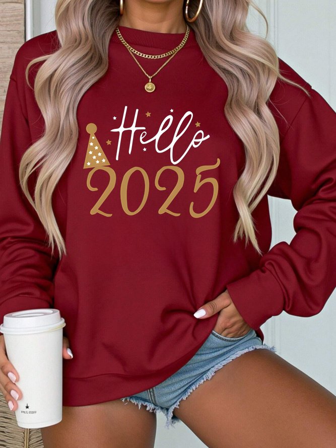 Women's Crew Neck Text Letters Casual Spring/Fall Long Sleeve Sweatshirt