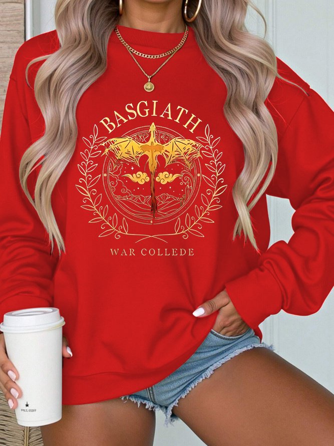 Women's Crew Neck Text Letters Casual Spring/Fall Long Sleeve Sweatshirt