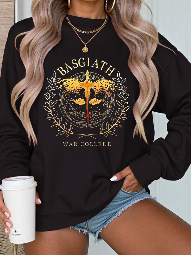 Women's Crew Neck Text Letters Casual Spring/Fall Long Sleeve Sweatshirt