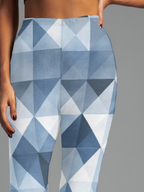 Women's Casual Geometric Jersey All Season Long Leggings