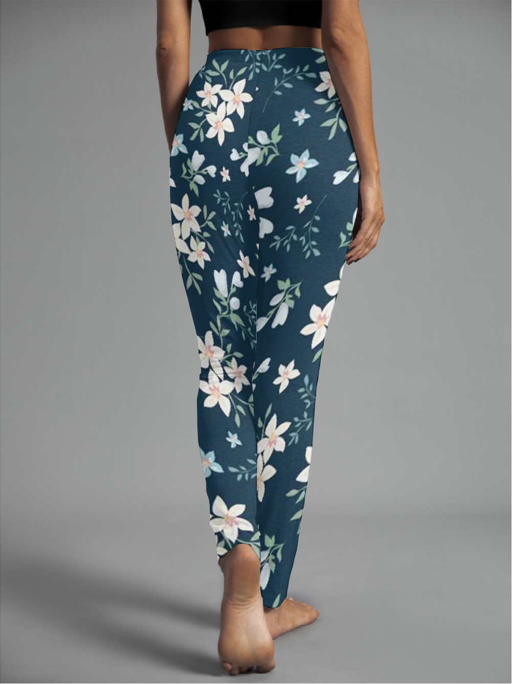 Women's Casual Floral Jersey All Season Long Leggings