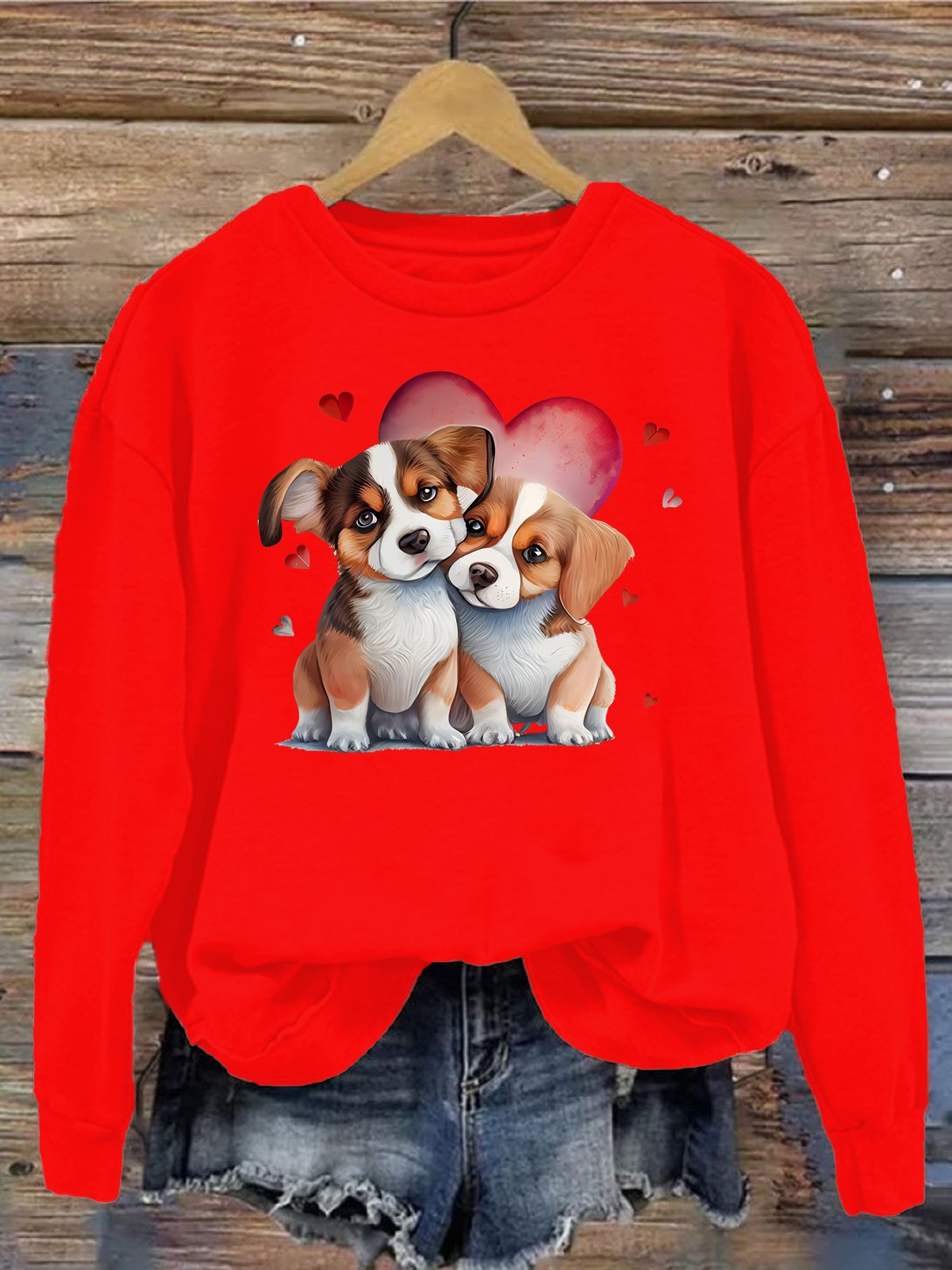 Women's Crew Neck Dog Casual Spring/Fall Long Sleeve Sweatshirt