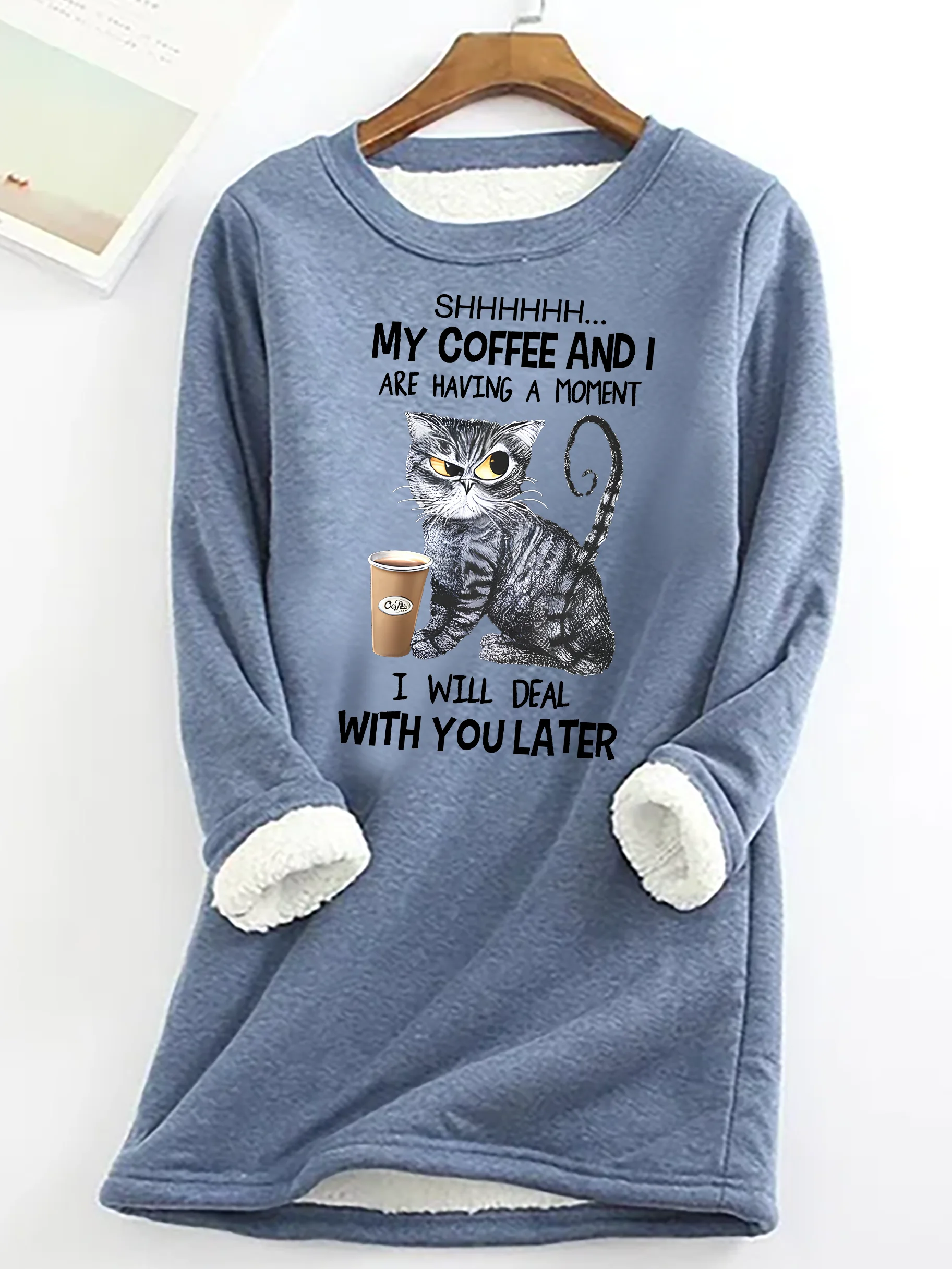 Women's Crew Neck Text Letters Casual Spring/Fall Long Sleeve Sweatshirt