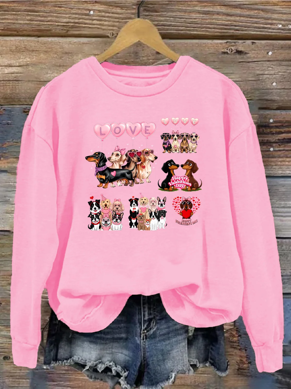 Women's Crew Neck Dog Casual Spring/Fall Long Sleeve Sweatshirt