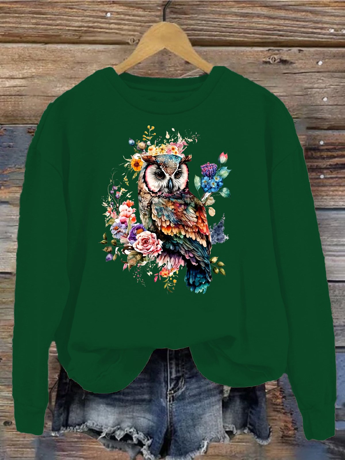 Women's Crew Neck Bird Casual Spring/Fall Long Sleeve Sweatshirt