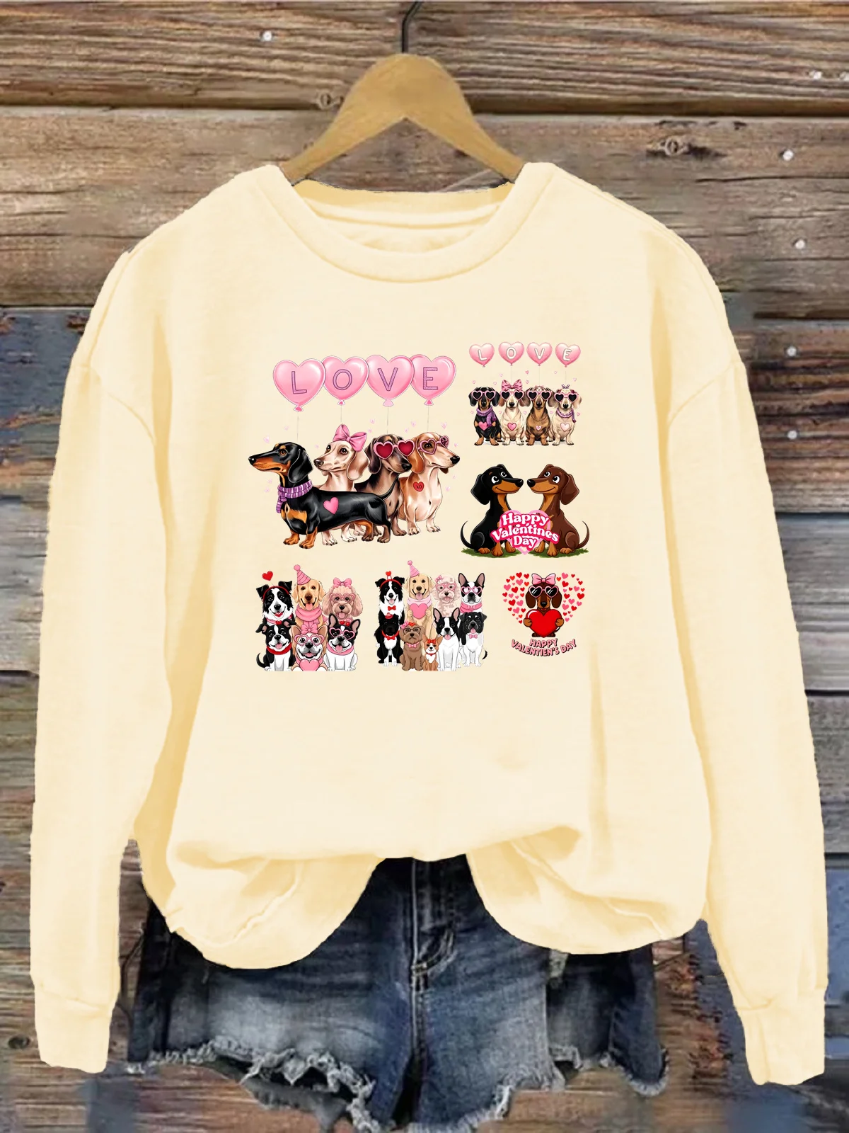 Women's Crew Neck Dog Casual Spring/Fall Long Sleeve Sweatshirt