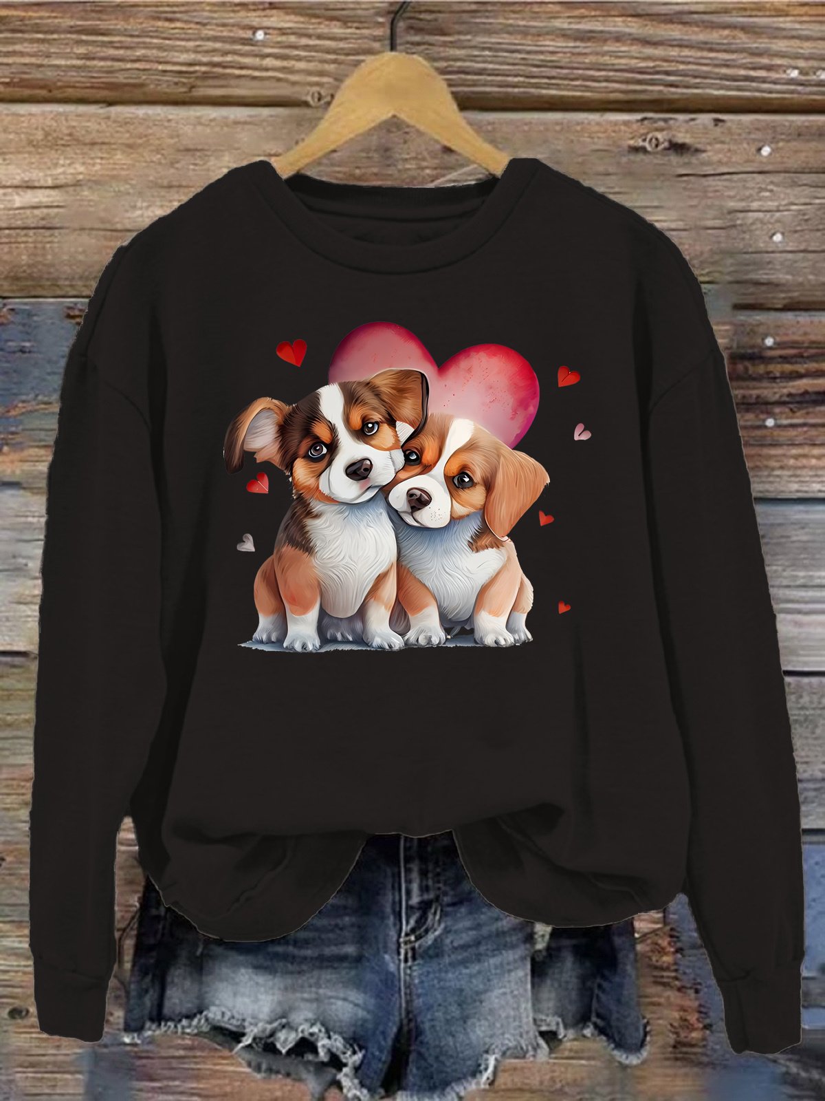 Women's Crew Neck Dog Casual Spring/Fall Long Sleeve Sweatshirt