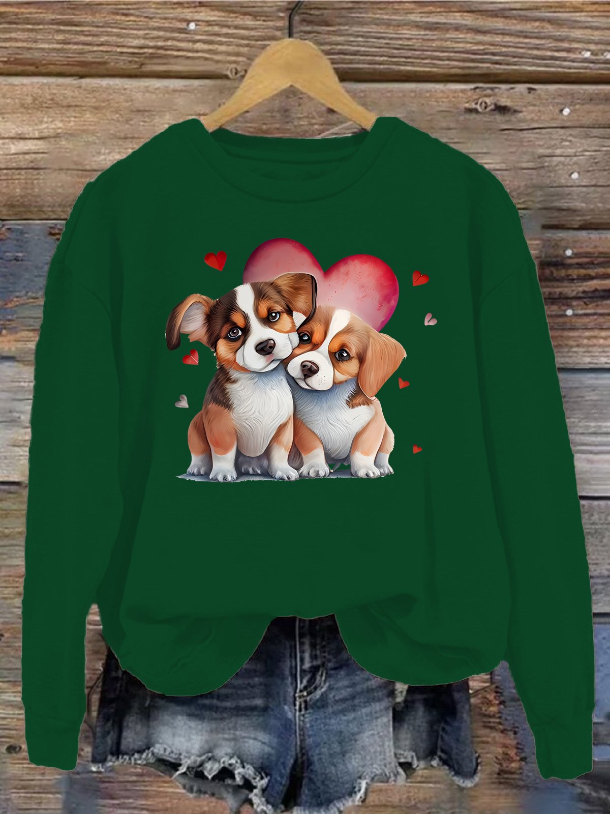 Women's Crew Neck Dog Casual Spring/Fall Long Sleeve Sweatshirt