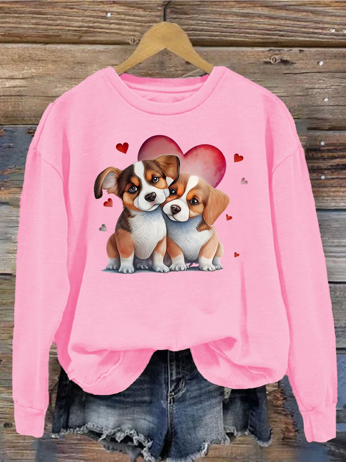 Women's Crew Neck Dog Casual Spring/Fall Long Sleeve Sweatshirt