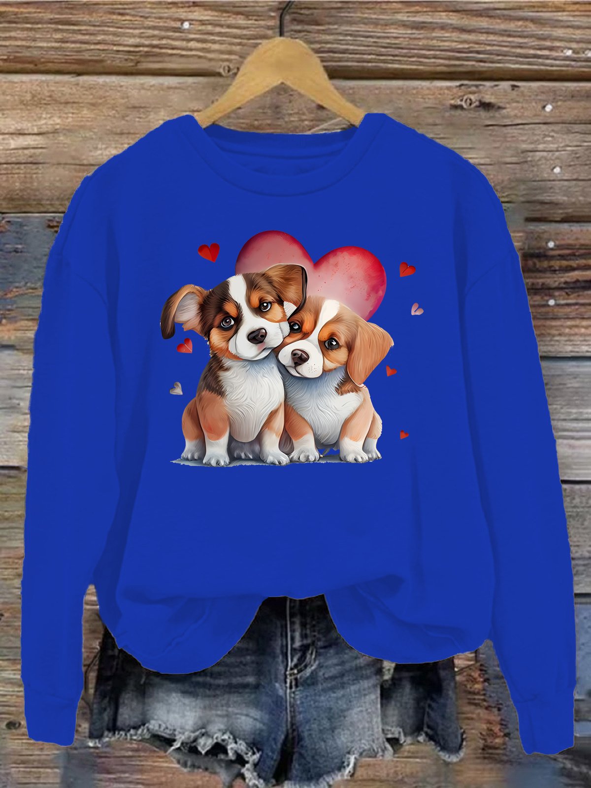 Women's Crew Neck Dog Casual Spring/Fall Long Sleeve Sweatshirt