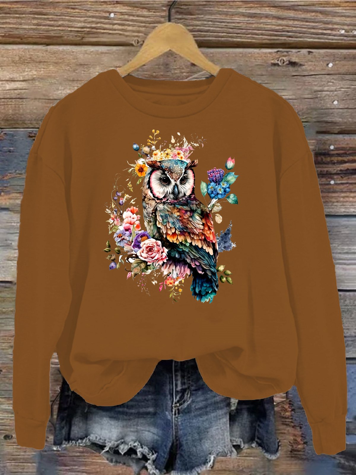 Women's Crew Neck Bird Casual Spring/Fall Long Sleeve Sweatshirt