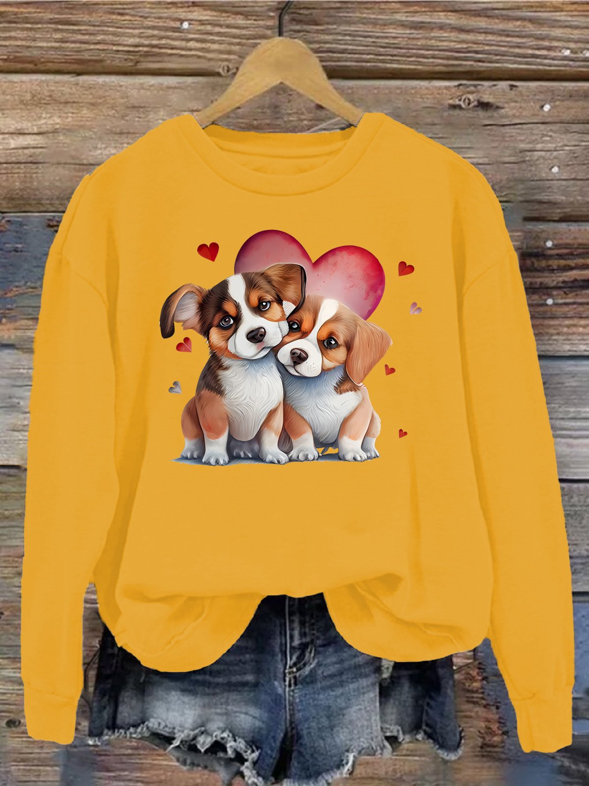 Women's Crew Neck Dog Casual Spring/Fall Long Sleeve Sweatshirt