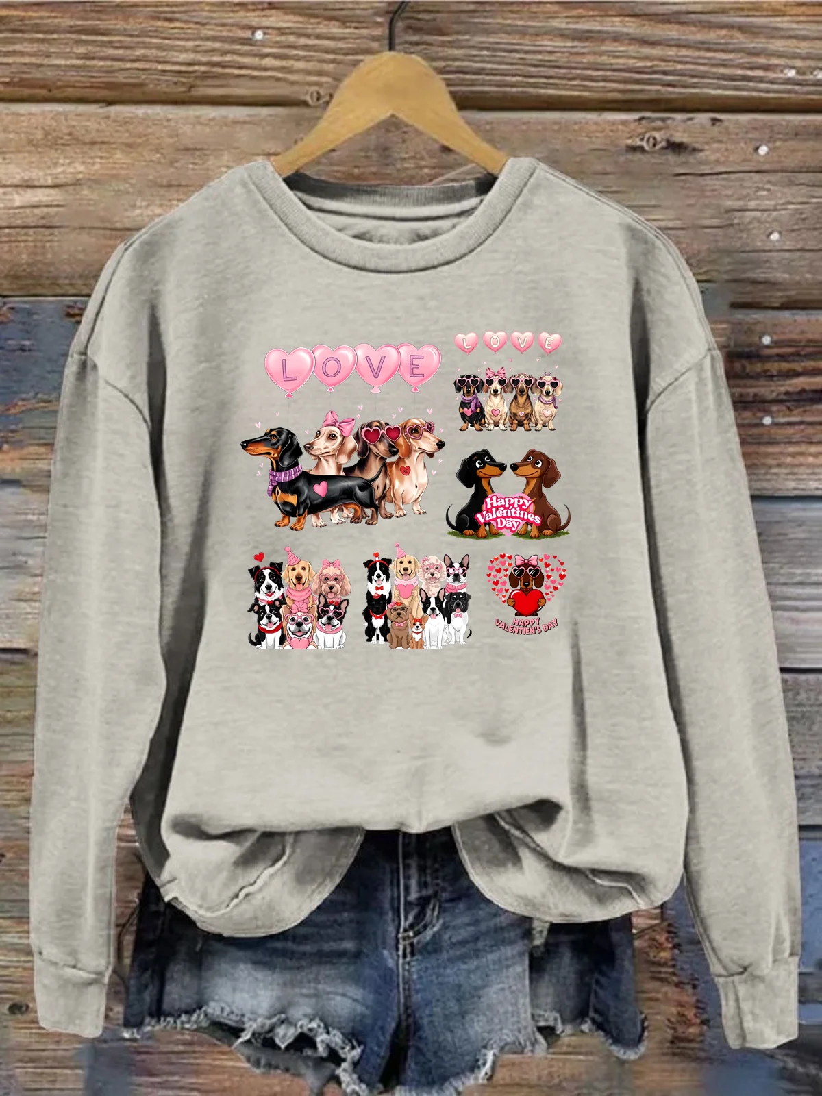 Women's Crew Neck Dog Casual Spring/Fall Long Sleeve Sweatshirt