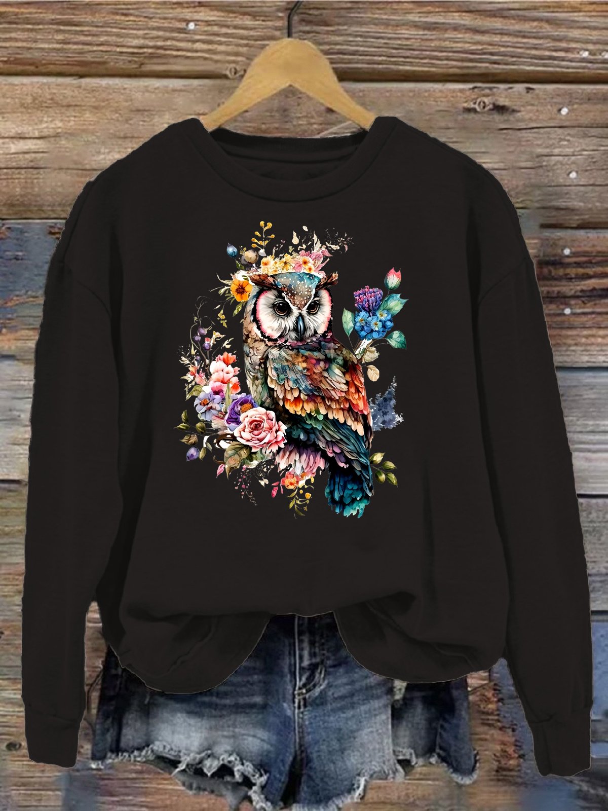 Women's Crew Neck Bird Casual Spring/Fall Long Sleeve Sweatshirt