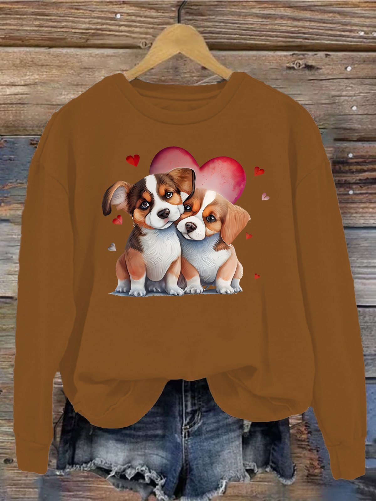 Women's Crew Neck Dog Casual Spring/Fall Long Sleeve Sweatshirt