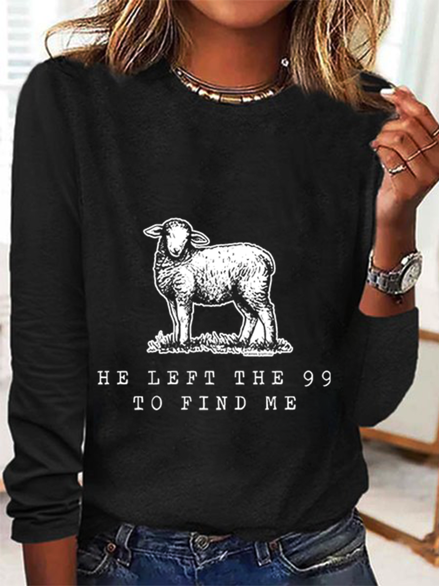 Women's Long Sleeve Blouse Spring/Fall Text Letters Crew Neck Daily Going Out Casual Top