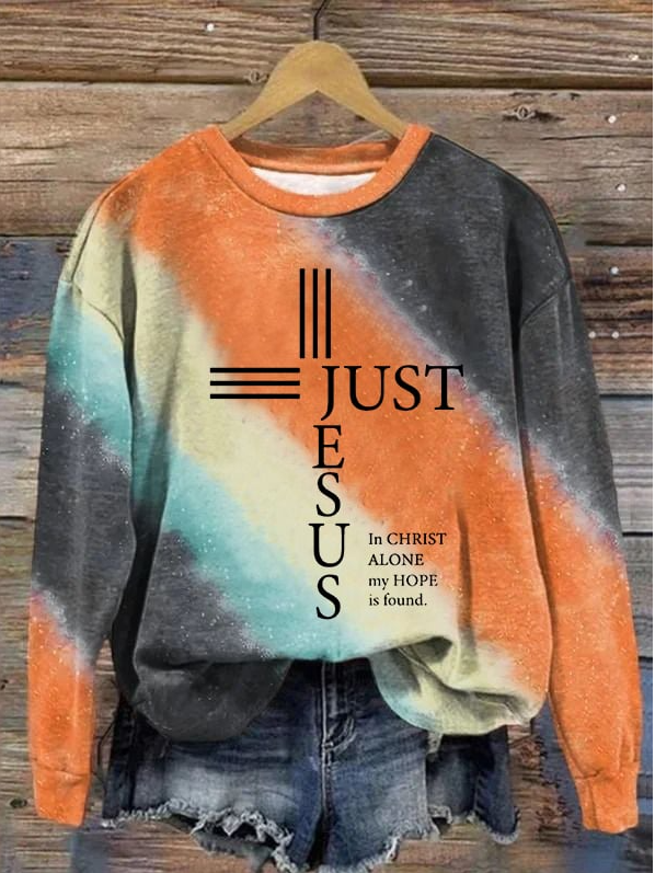 Women's Crew Neck Ombre Casual Spring/Fall Long Sleeve Sweatshirt