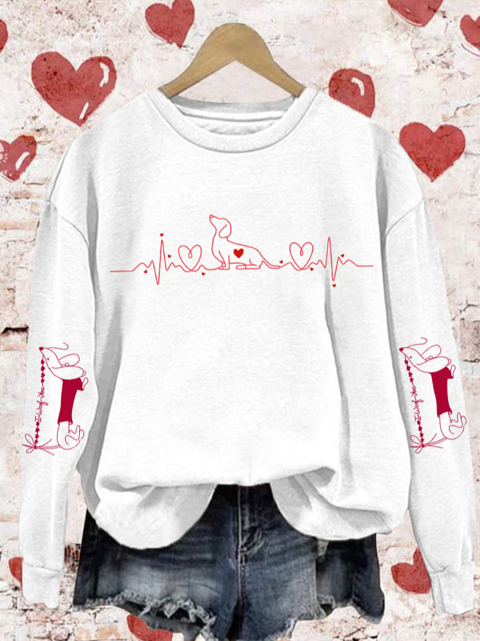 Women's Crew Neck Text Letters Casual Spring/Fall Long Sleeve Sweatshirt