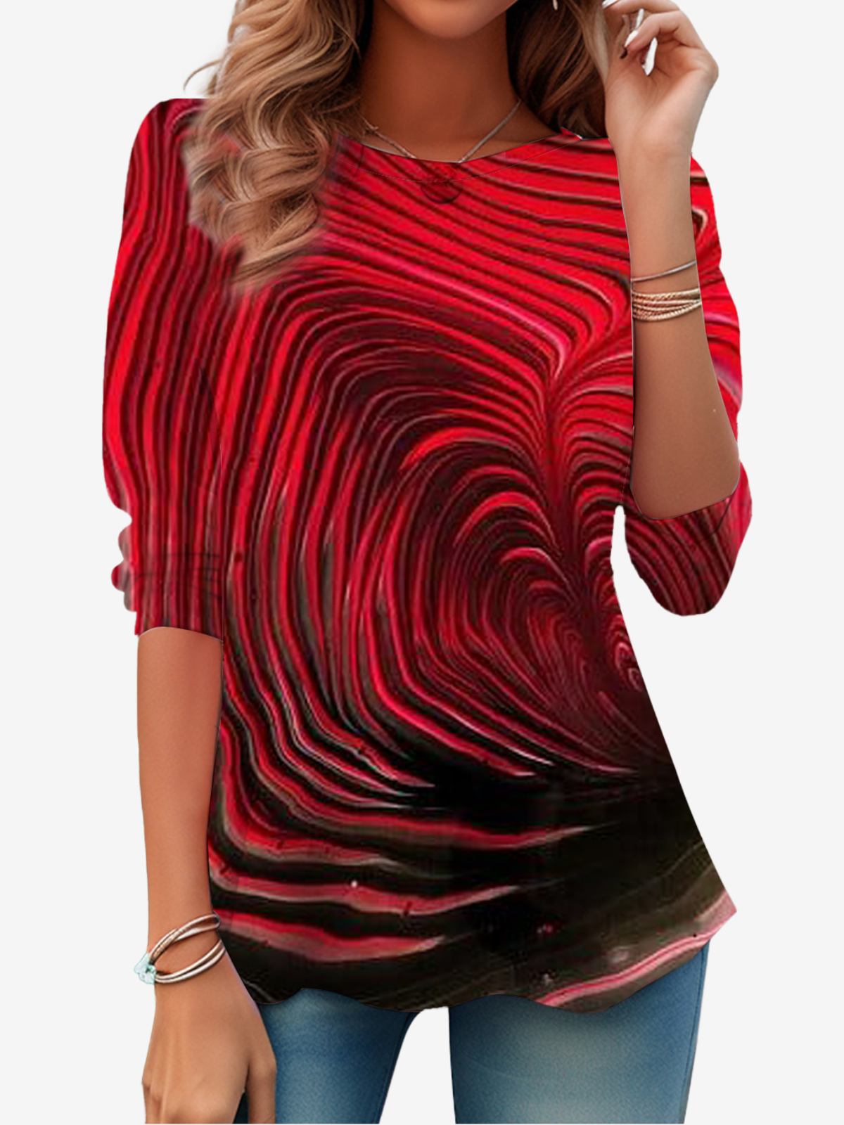 Women's Long Sleeve Tee T-shirt Spring/Fall Abstract Jersey Crew Neck Daily Going Out Casual Top