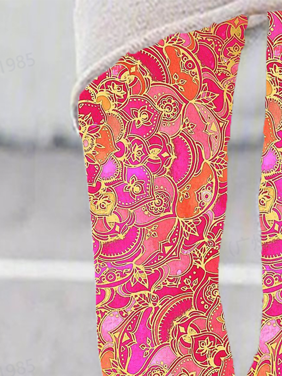 Women's Casual Ethnic Jersey All Season Long Leggings