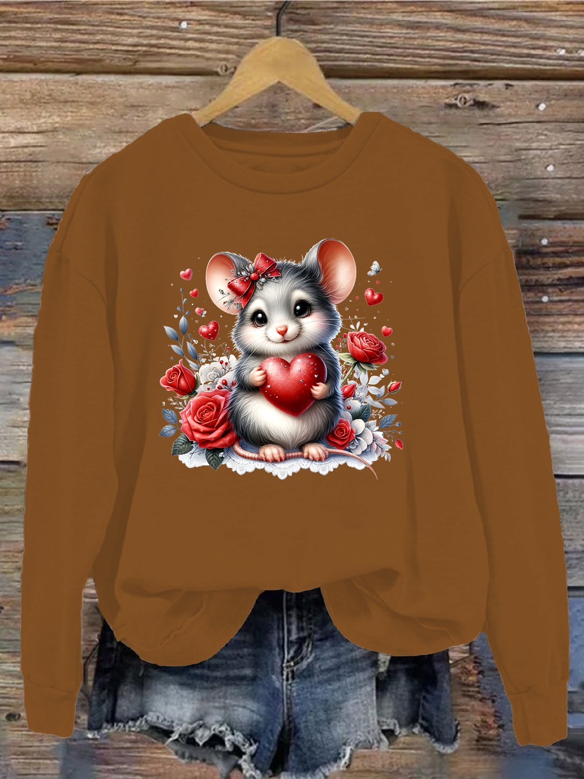 Women's Crew Neck Animal Casual Spring/Fall Long Sleeve Sweatshirt