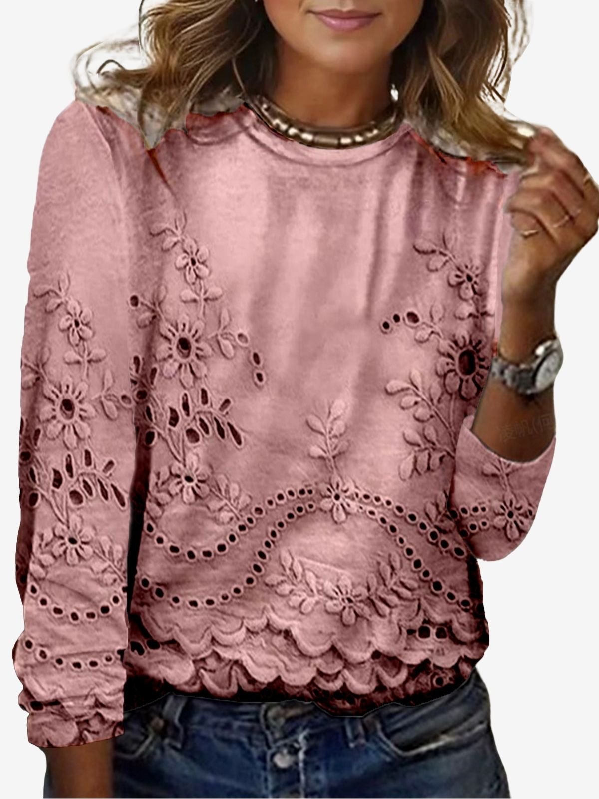 Women's Long Sleeve Tee T-shirt Spring/Fall Floral Jersey Crew Neck Daily Going Out Casual Top