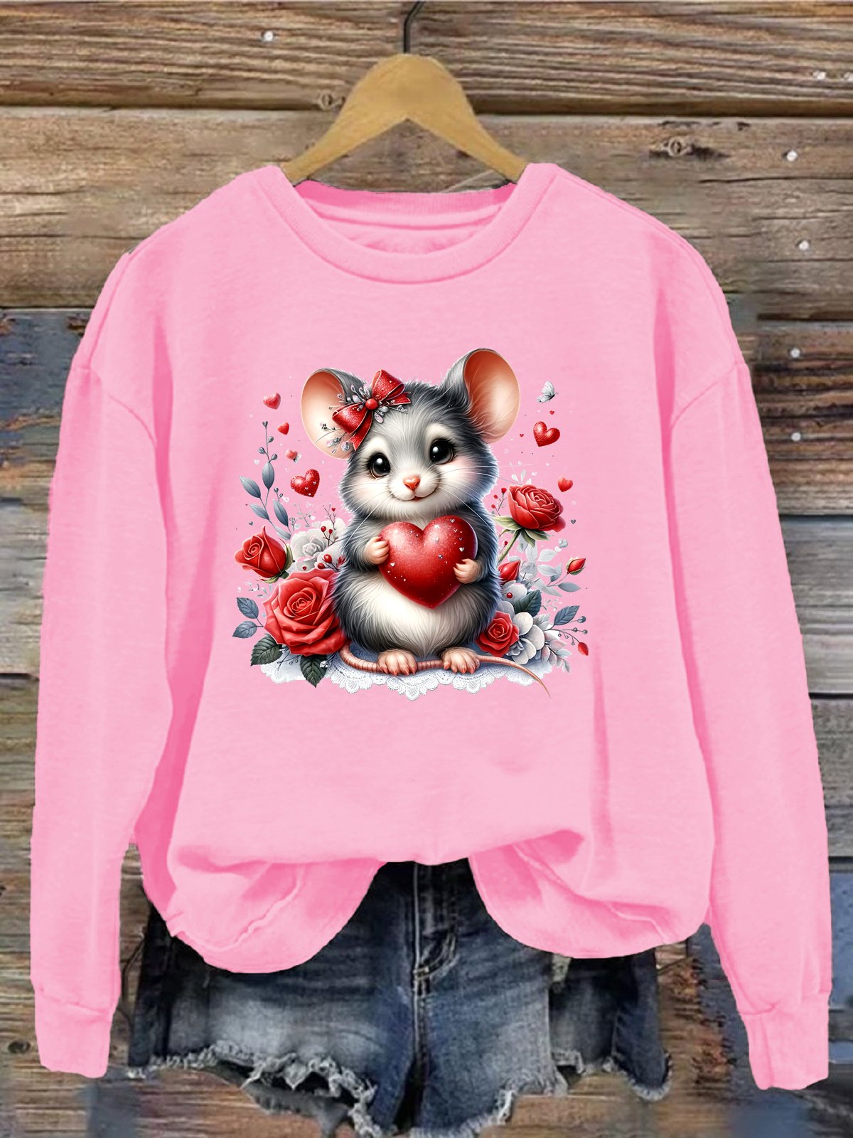 Women's Crew Neck Animal Casual Spring/Fall Long Sleeve Sweatshirt