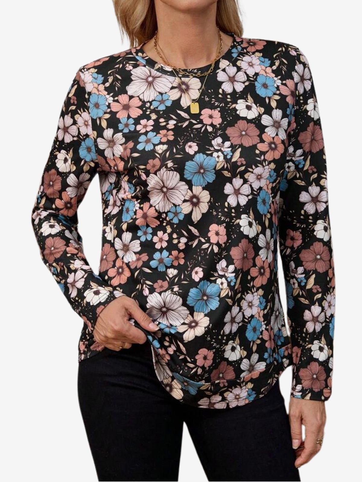 Women's Long Sleeve Tee T-shirt Spring/Fall Floral Jersey Crew Neck Daily Going Out Casual Top