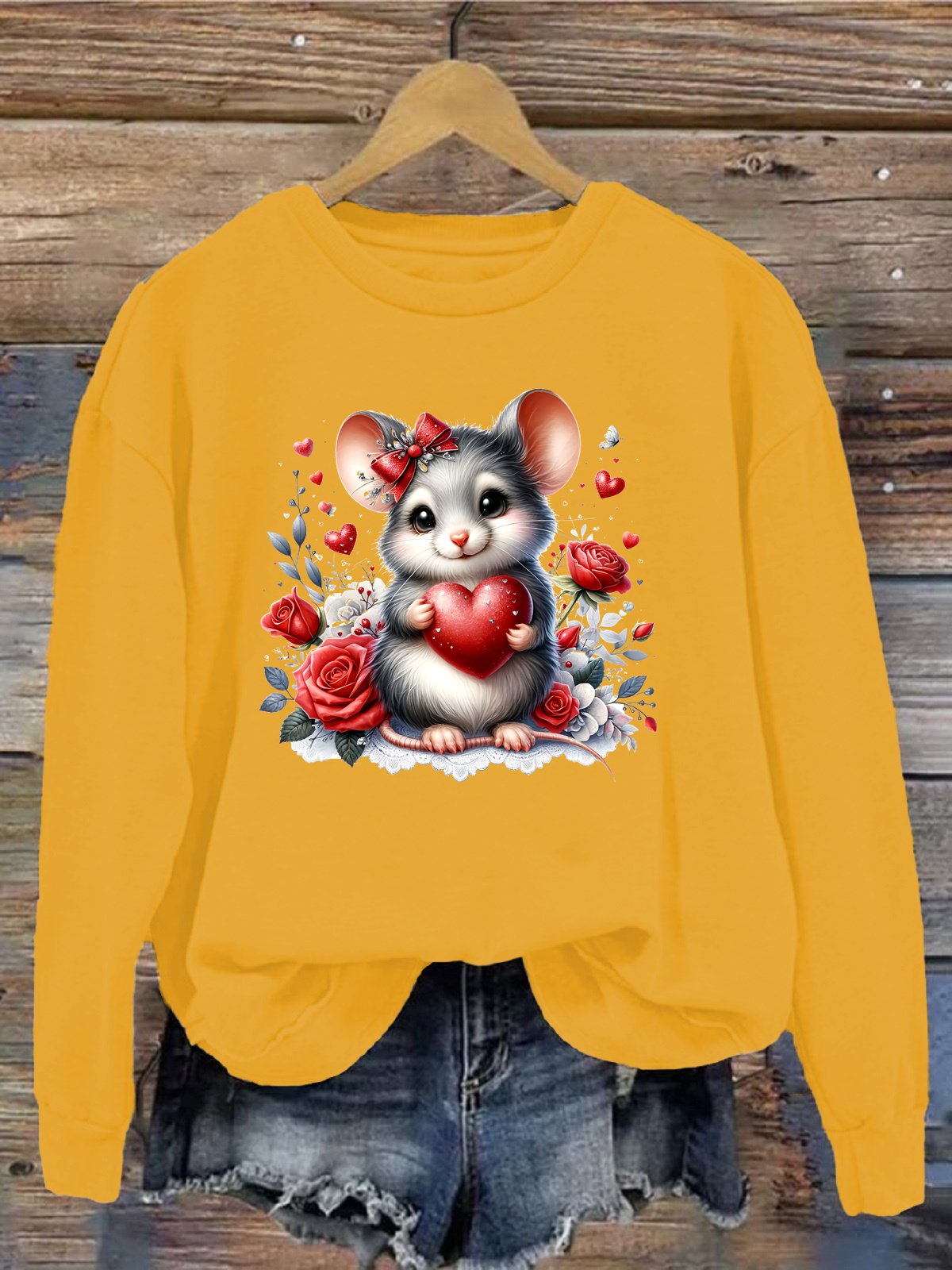 Women's Crew Neck Animal Casual Spring/Fall Long Sleeve Sweatshirt