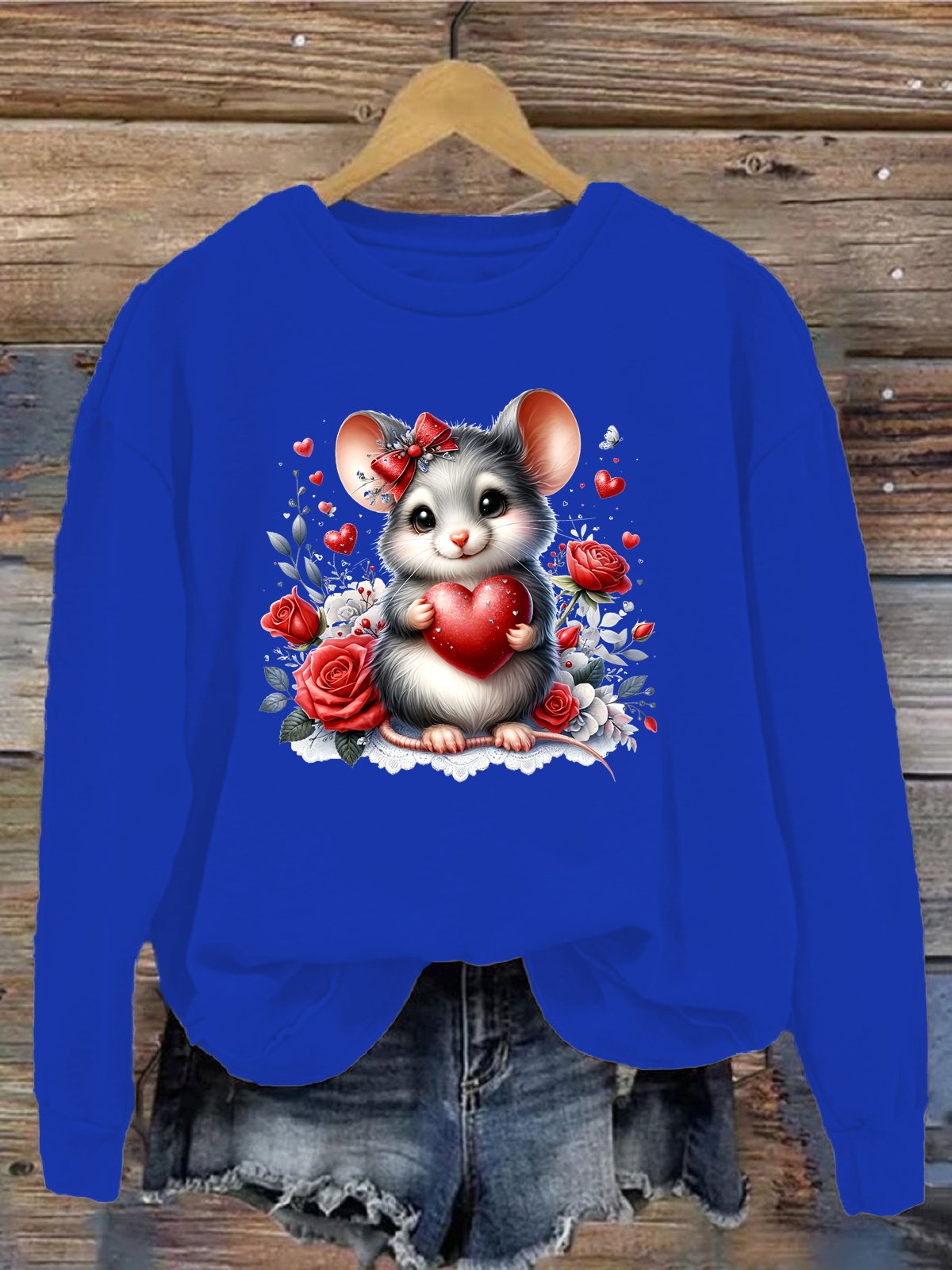 Women's Crew Neck Animal Casual Spring/Fall Long Sleeve Sweatshirt