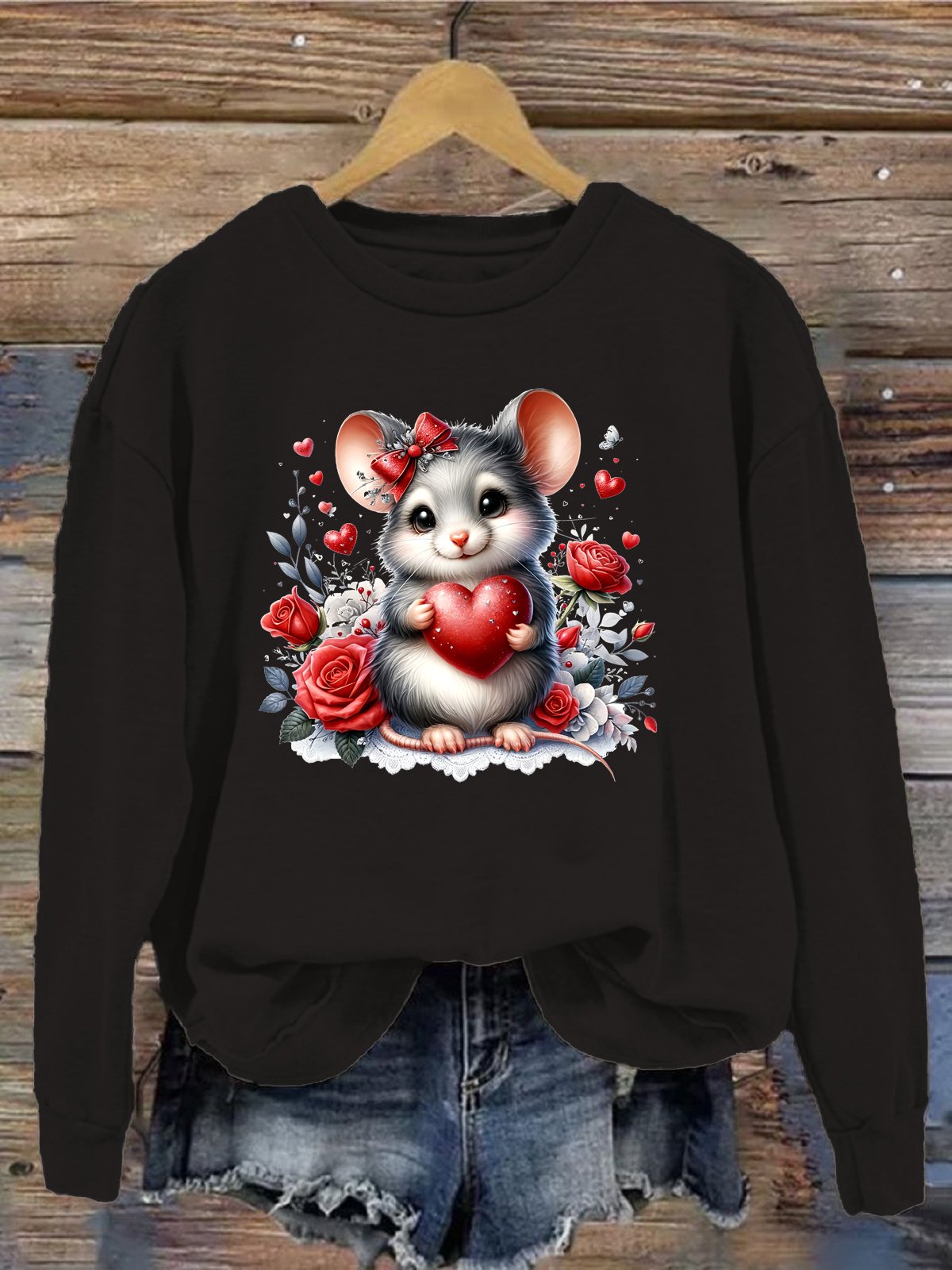 Women's Crew Neck Animal Casual Spring/Fall Long Sleeve Sweatshirt