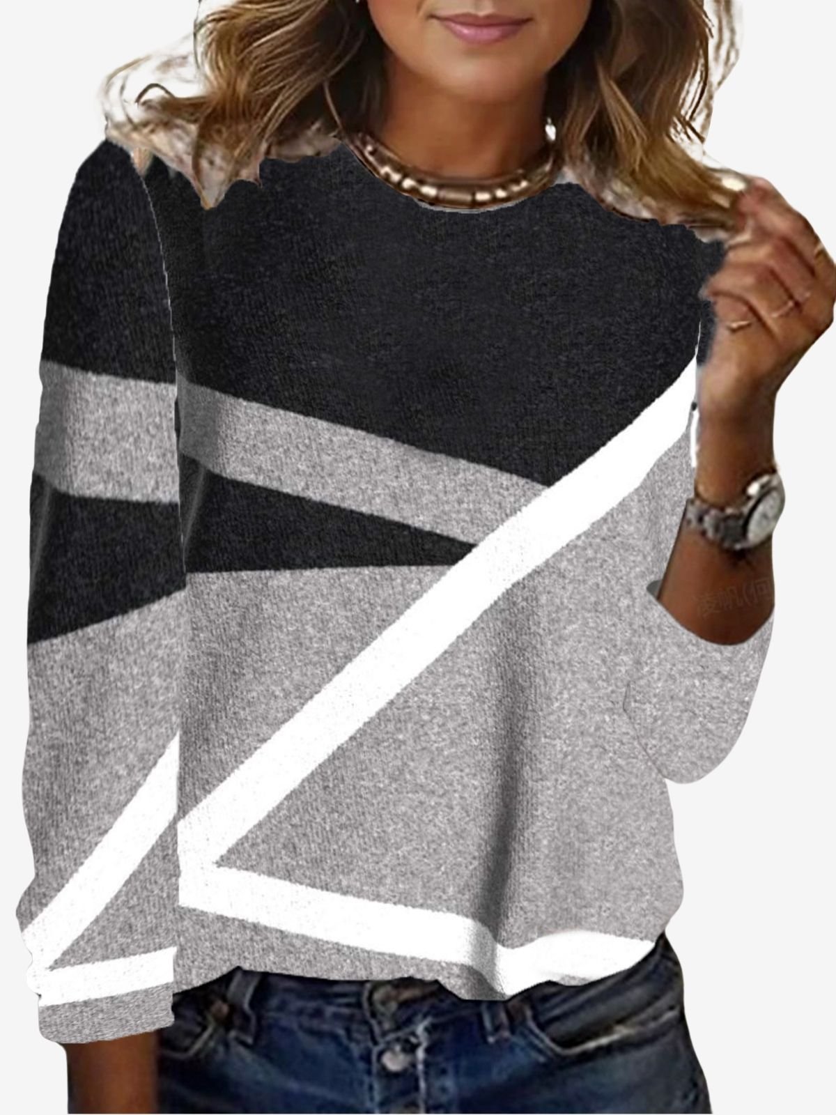 Women's Long Sleeve Tee T-shirt Spring/Fall Color Block Jersey Crew Neck Daily Going Out Casual Top