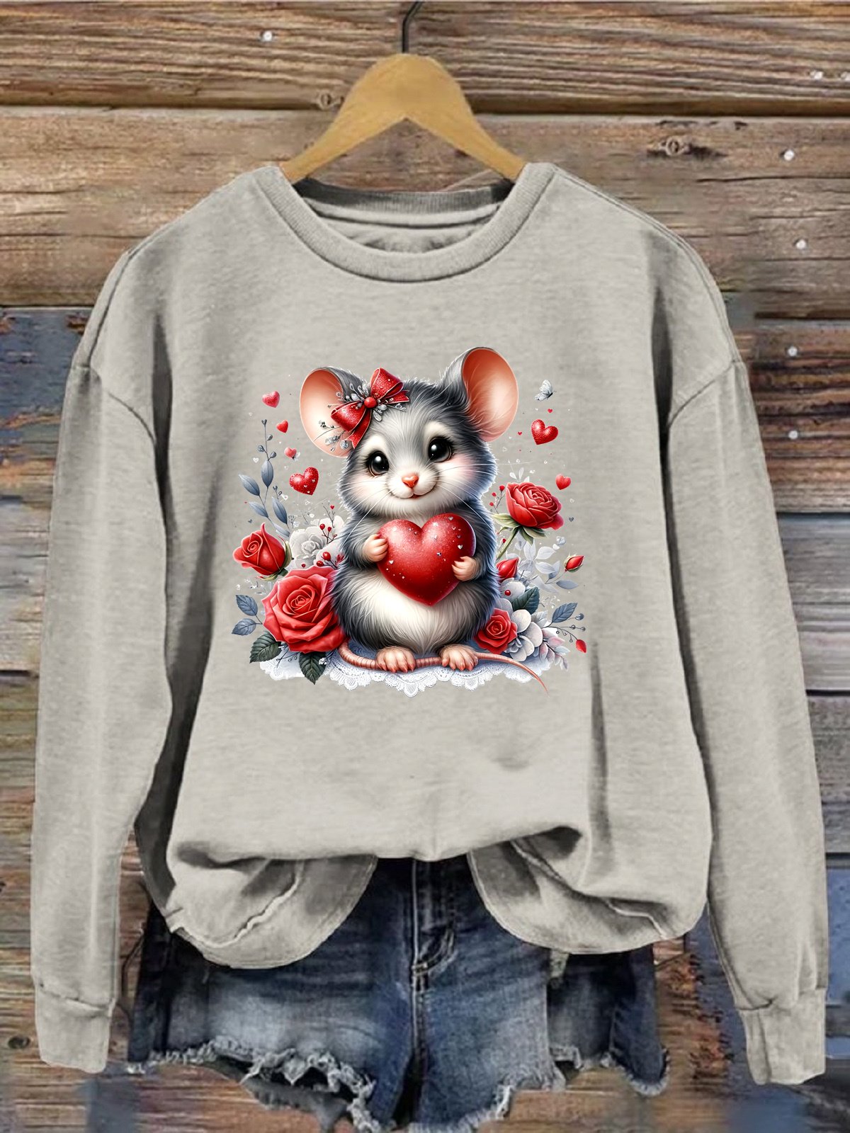 Women's Crew Neck Animal Casual Spring/Fall Long Sleeve Sweatshirt