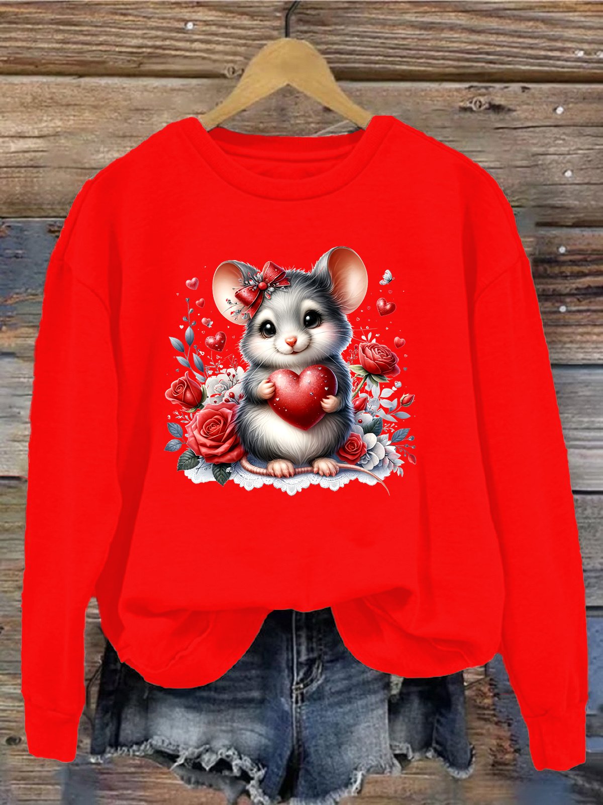 Women's Crew Neck Animal Casual Spring/Fall Long Sleeve Sweatshirt