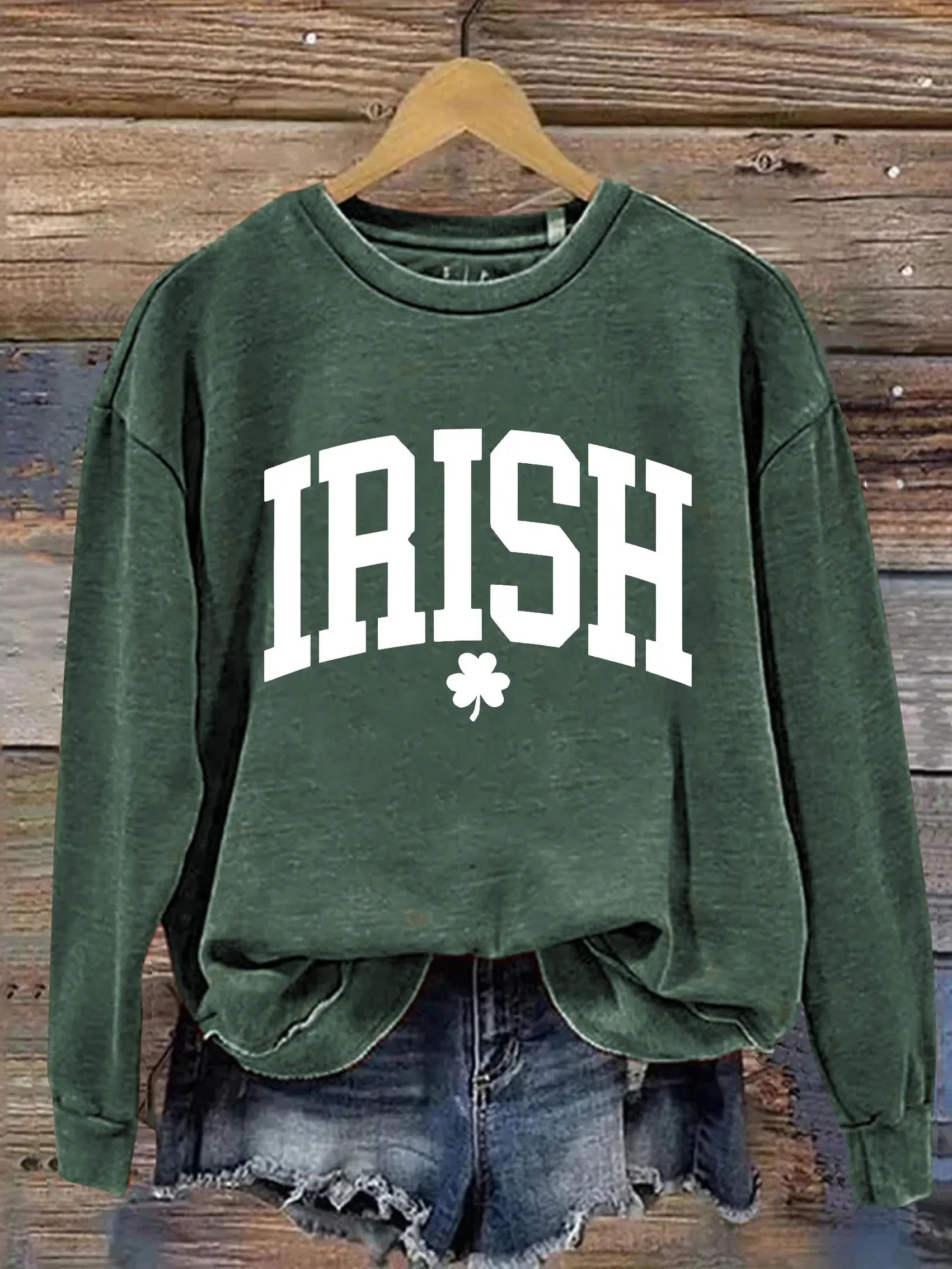 Women's Irish St. Patrick's Day Festival Crew Neck Casual Spring/Fall Long Sleeve Sweatshirt