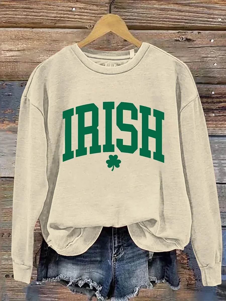 Women's Irish St. Patrick's Day Festival Crew Neck Casual Spring/Fall Long Sleeve Sweatshirt