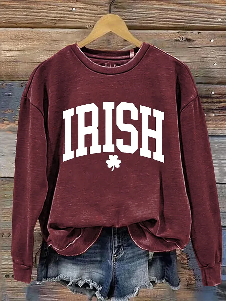 Women's Irish St. Patrick's Day Festival Crew Neck Casual Spring/Fall Long Sleeve Sweatshirt