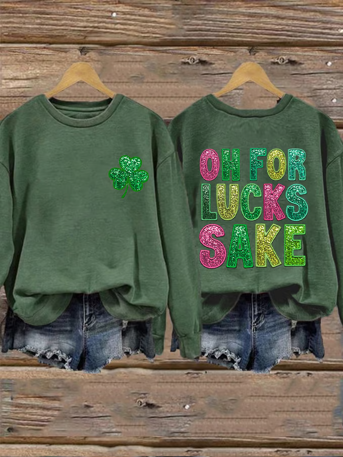 Women's St. Patrick's Day Shamrock Crew Neck Casual Spring/Fall Long Sleeve Sweatshirt