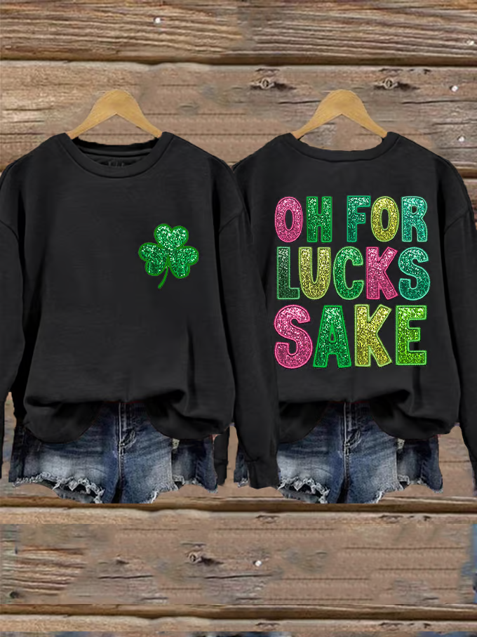 Women's St. Patrick's Day Shamrock Crew Neck Casual Spring/Fall Long Sleeve Sweatshirt