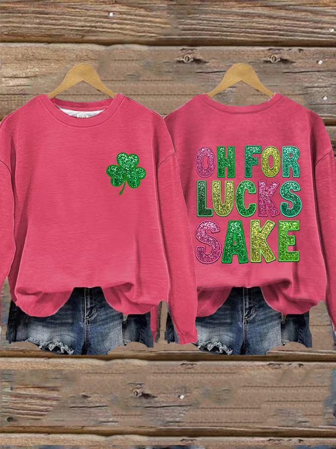 Women's St. Patrick's Day Shamrock Crew Neck Casual Spring/Fall Long Sleeve Sweatshirt