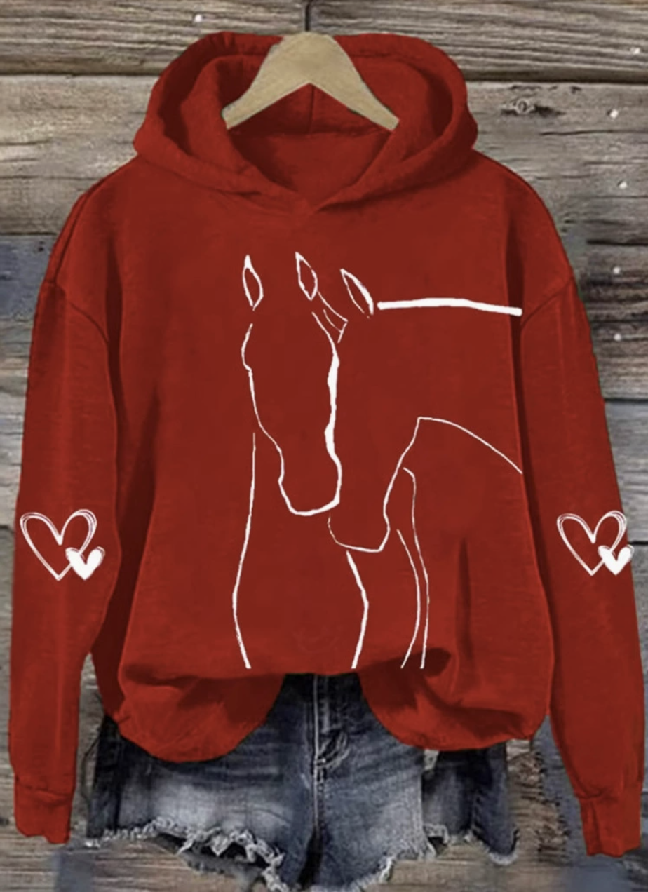 Women's Animal Spring/Fall Long Sleeve Casual Daily Hoodie