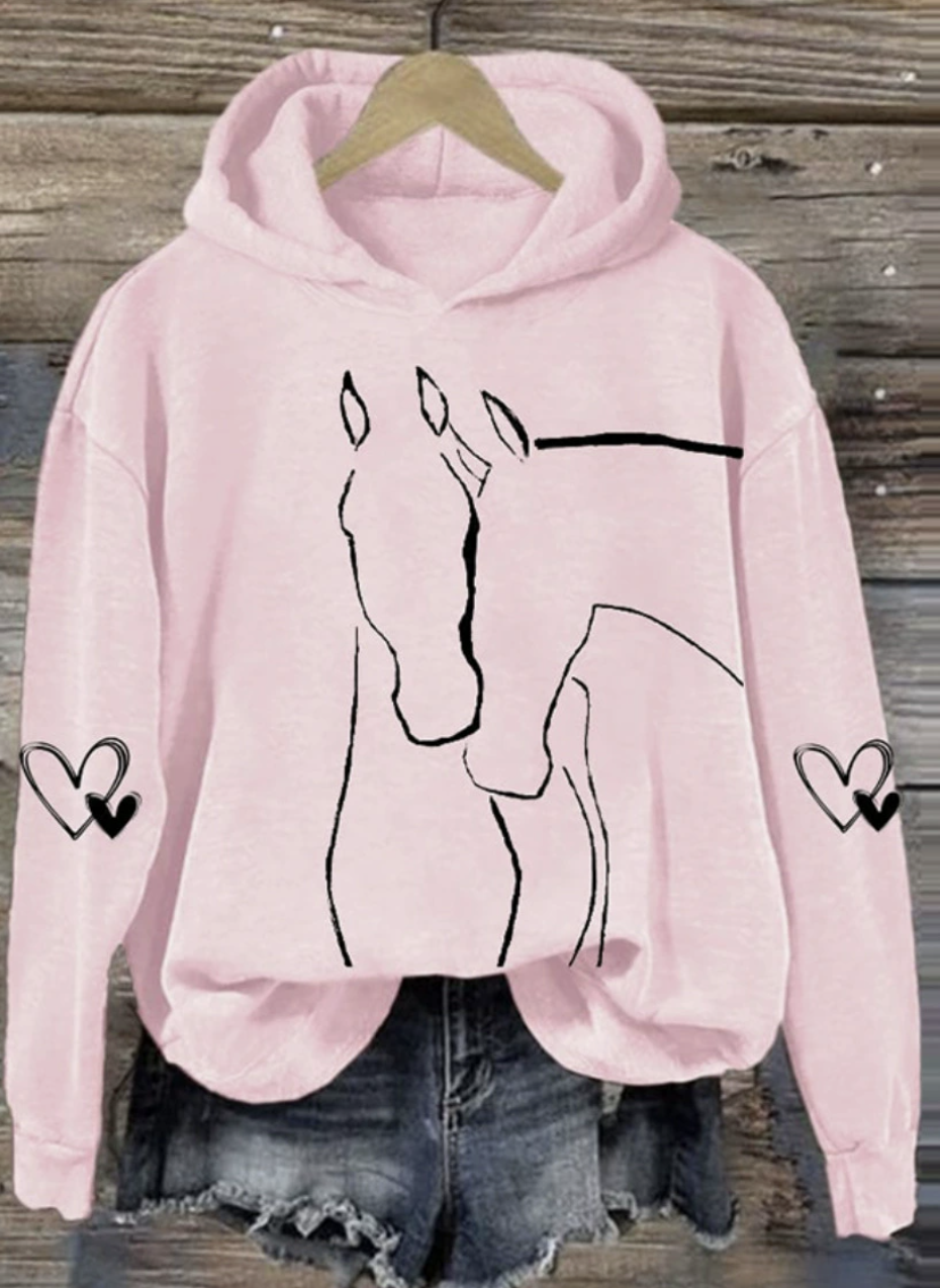 Women's Animal Spring/Fall Long Sleeve Casual Daily Hoodie